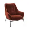 ARMCHAIR REDDISH BROWN VELVET