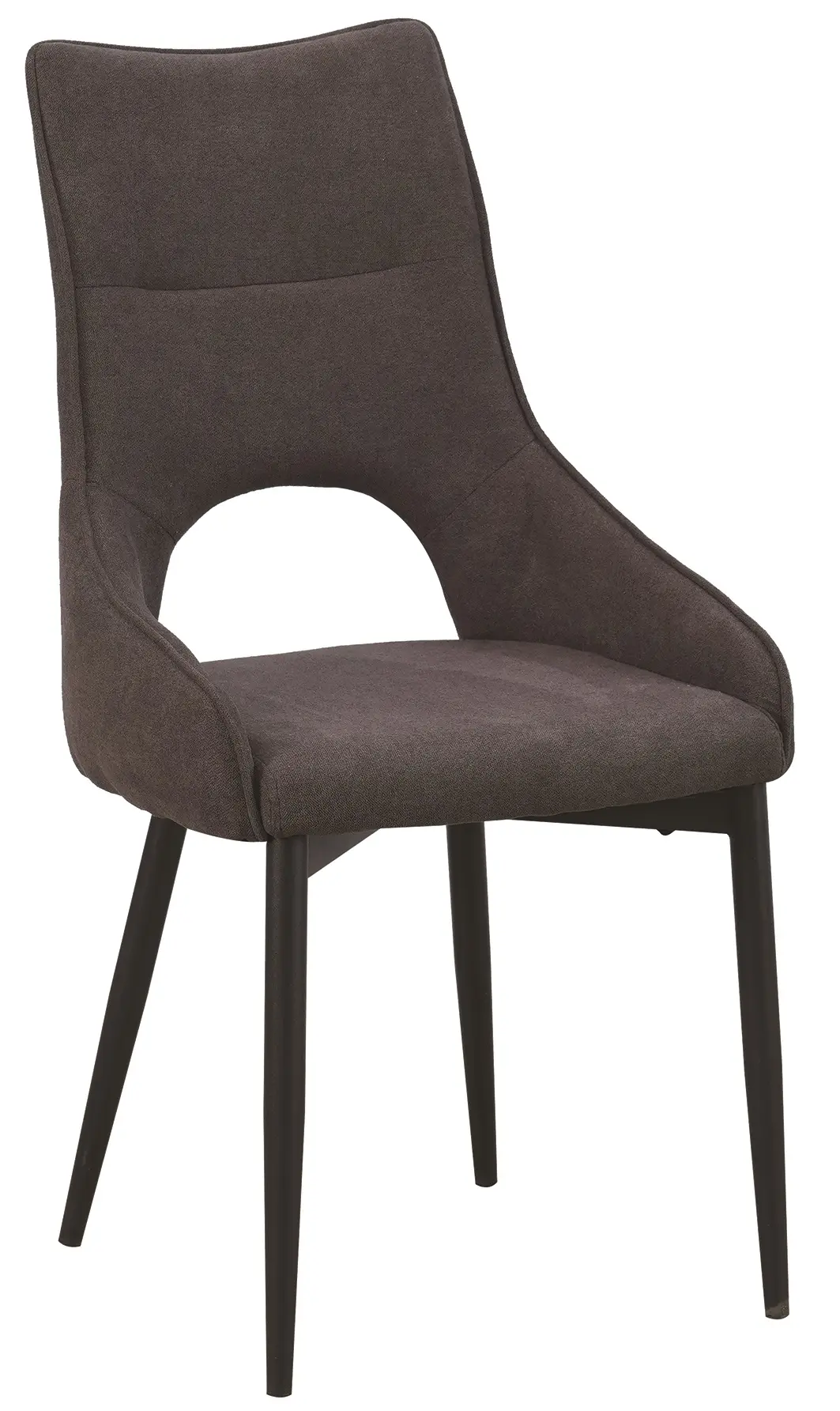 DINING CHAIR GREY VELV BLC LEG