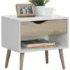 NIGHT STAND WHITE-SONOMA OAK