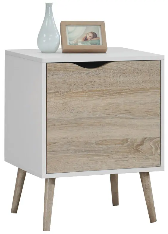 NIGHT STAND WHITE-SONOMA OAK