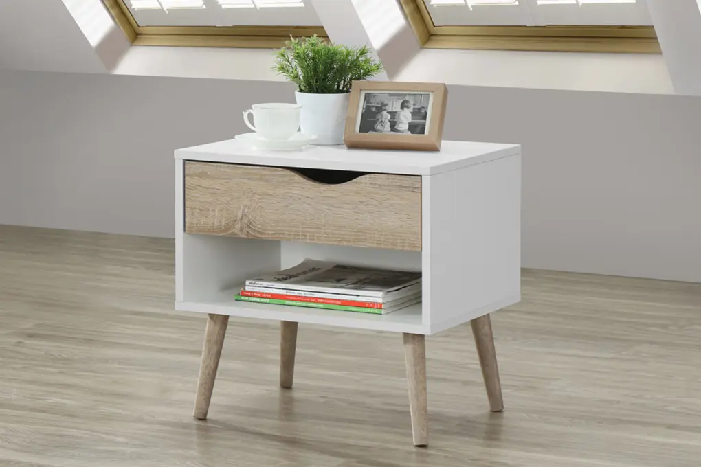 NIGHT STAND WHITE-SONOMA OAK - Image 2