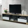 TV STAND L.OAK-WHITE-GREY - Image 2