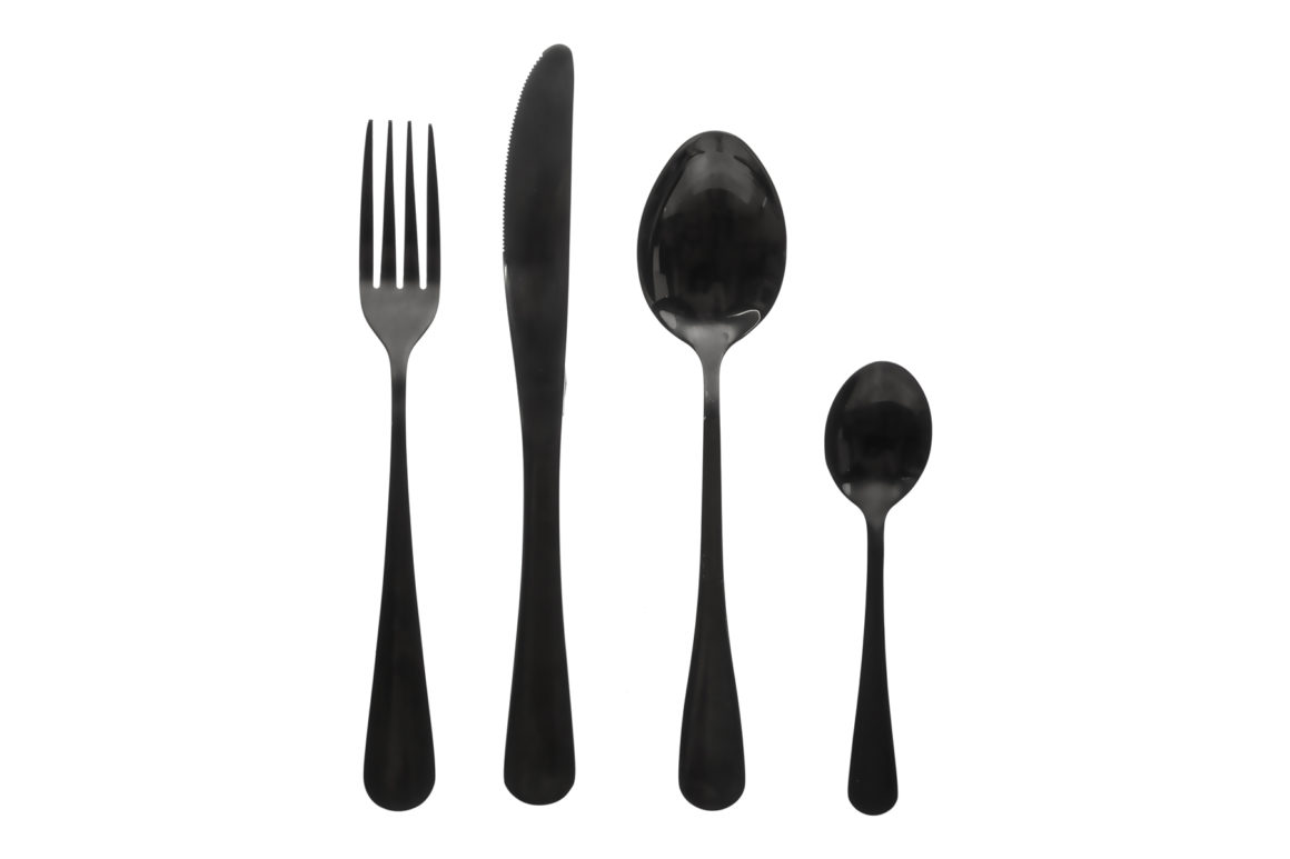16P SET BLACK CUTLERY SHADOW