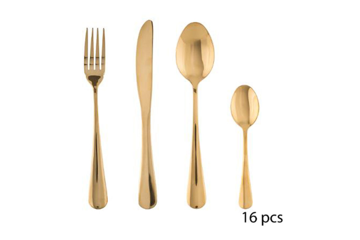 16P CUTLERY SET GOLD