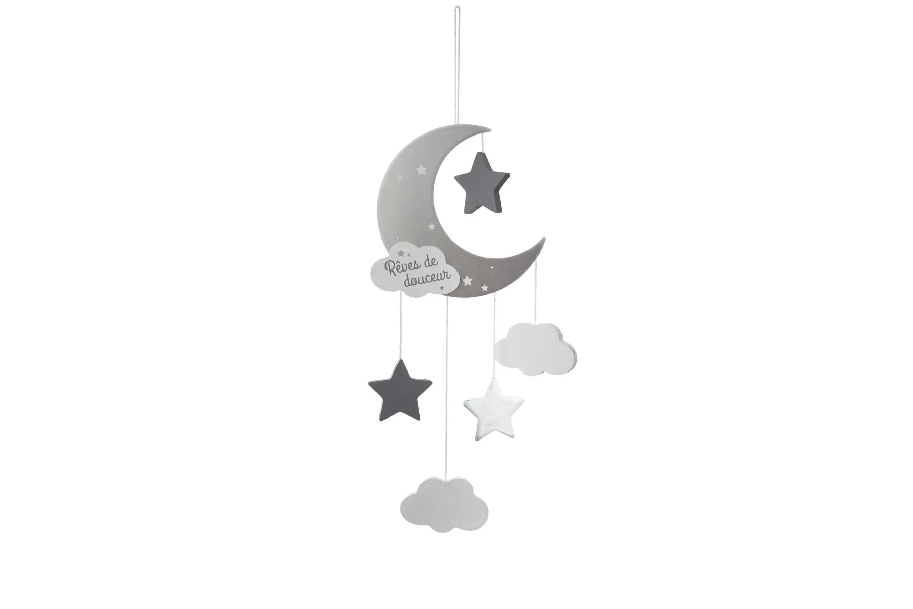 GREY MOON HANGING DECO