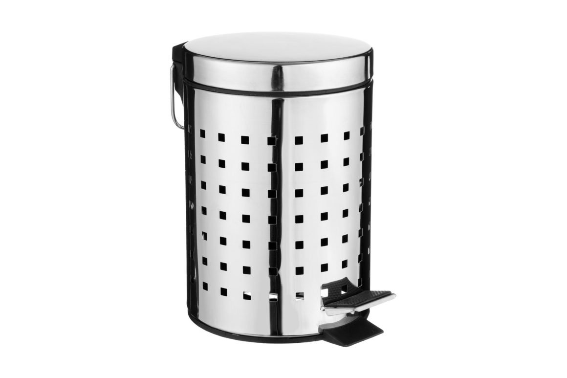 DUSTBIN 3L CUBE SILVER