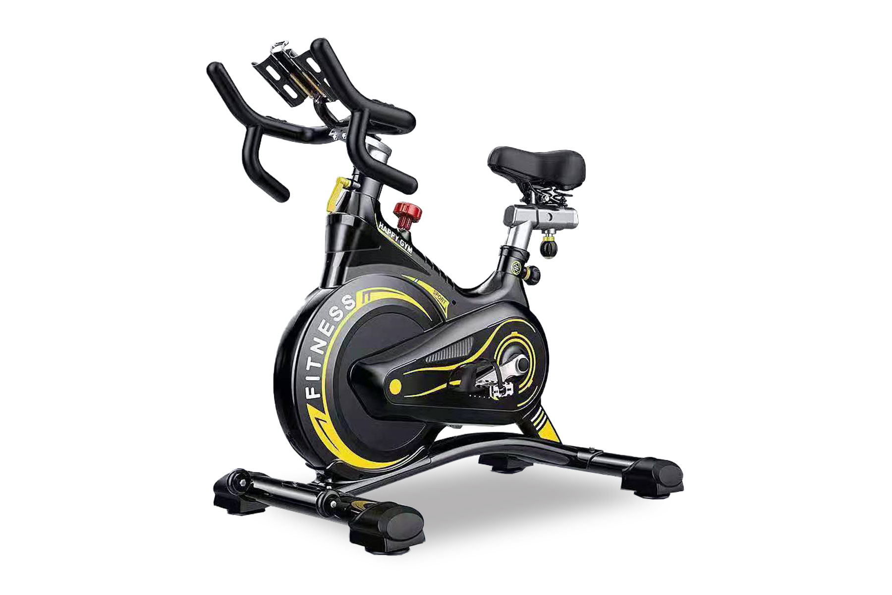 yellow and black spin bike