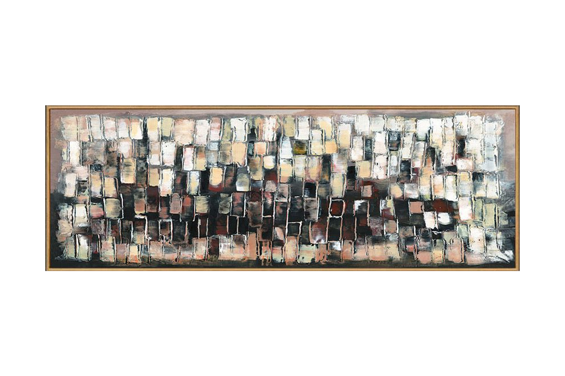 ABSTRACT HEAVY TXTR KNIFE 50X150  - HANDMADE/FRAMED