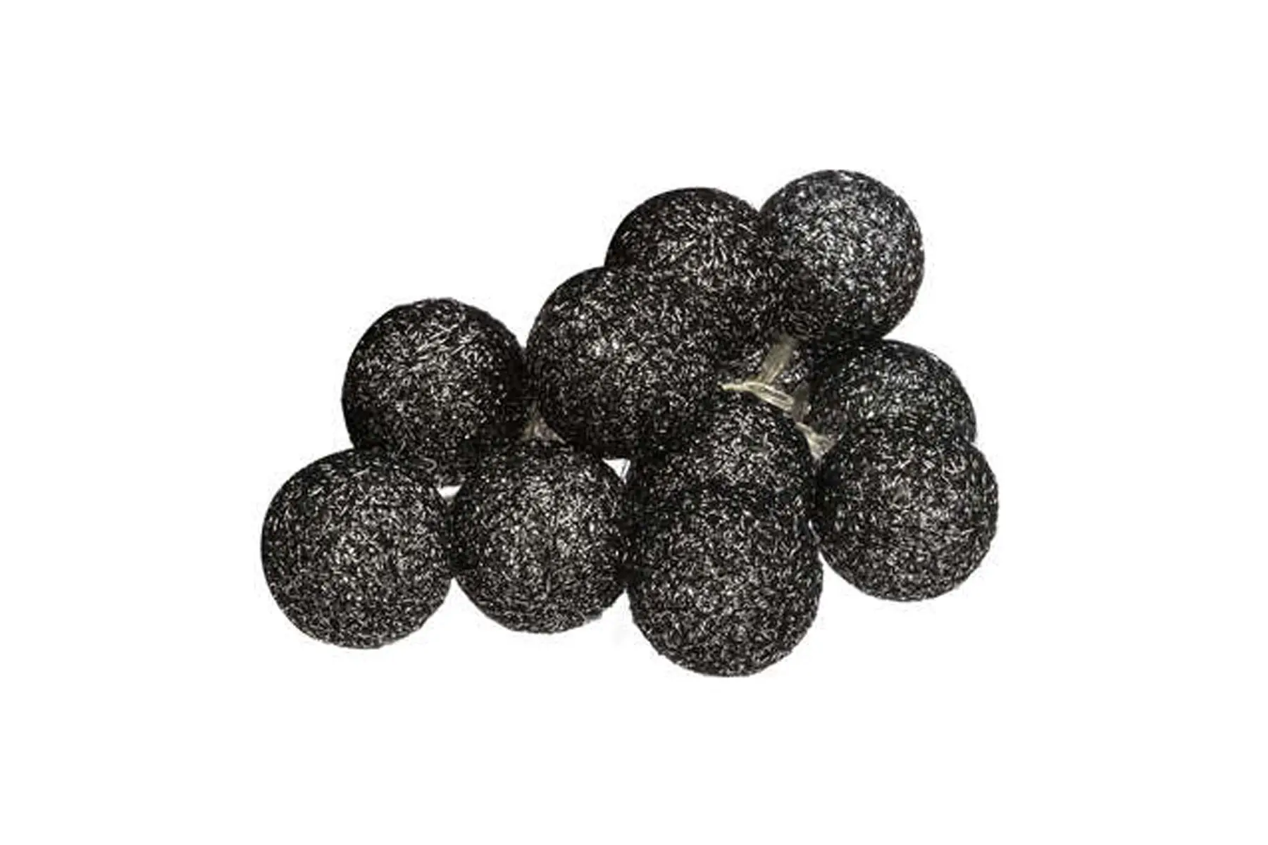 BLACK GLITTER LED 10 BALL LAMP