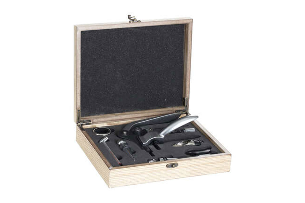SOMMELIER KIT 9PCS WOOD MARCMARQUE : SECRET_DE_GOURMET