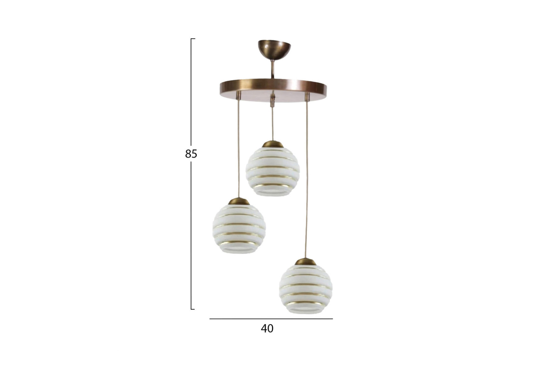 CEILING LAMP LED 3LAMPS GOLD - Image 2