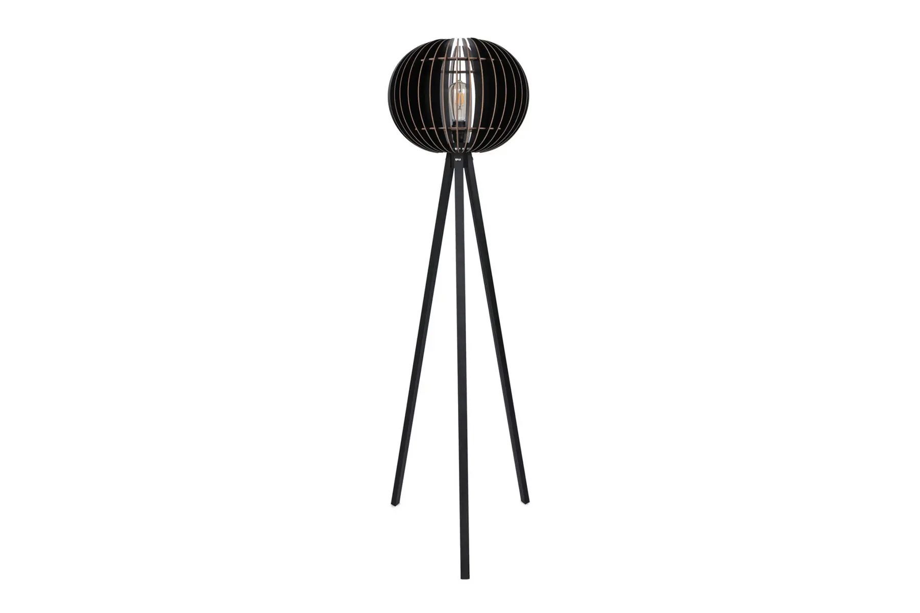 FLOOR LAMP BLACK WOOD-BLACK