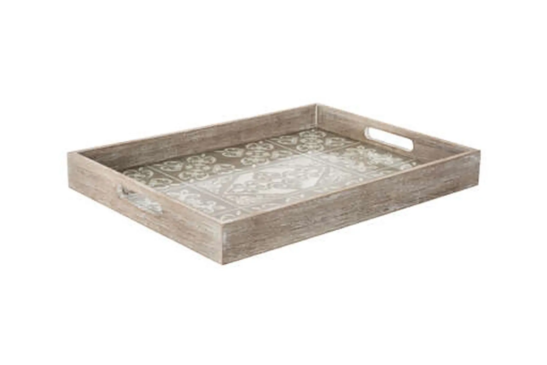 WOODEN TRAY WITH GLASS TOP