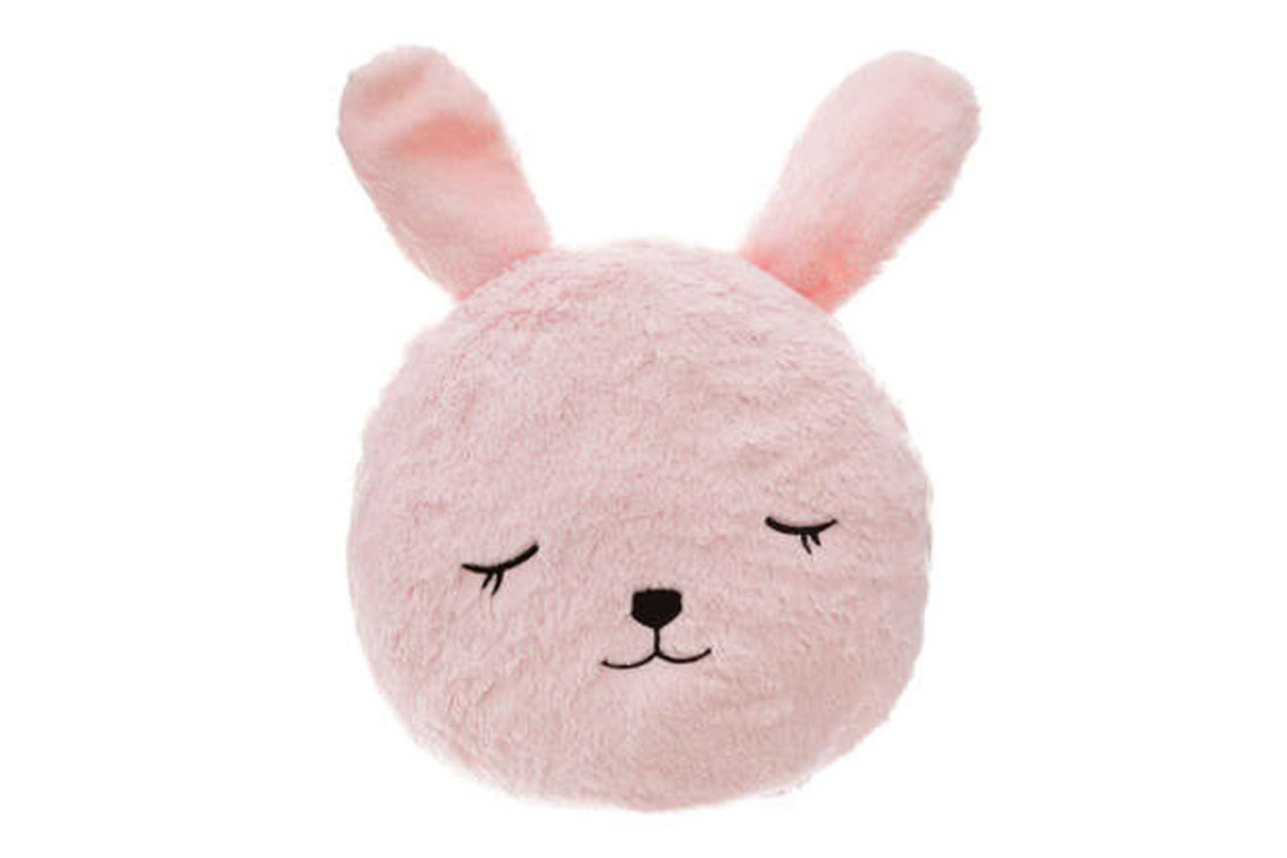 ROUND RABBIT FUR CUSH. PINK