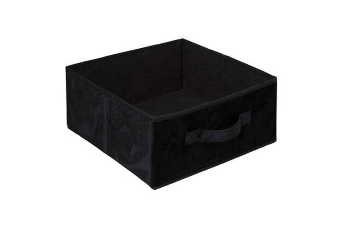 BLK VELVET STORAGE BOX 31X15