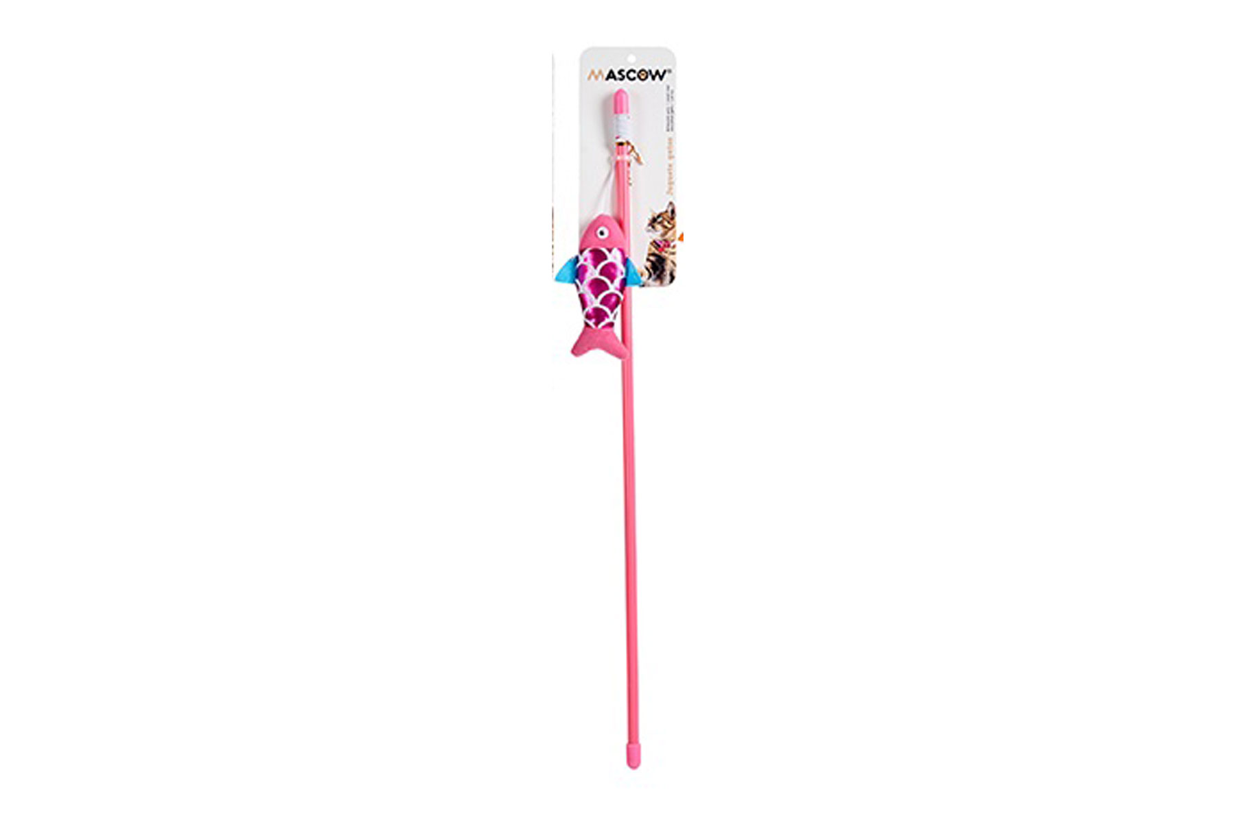 CAT TOY STICK WITH FISH ASSORT