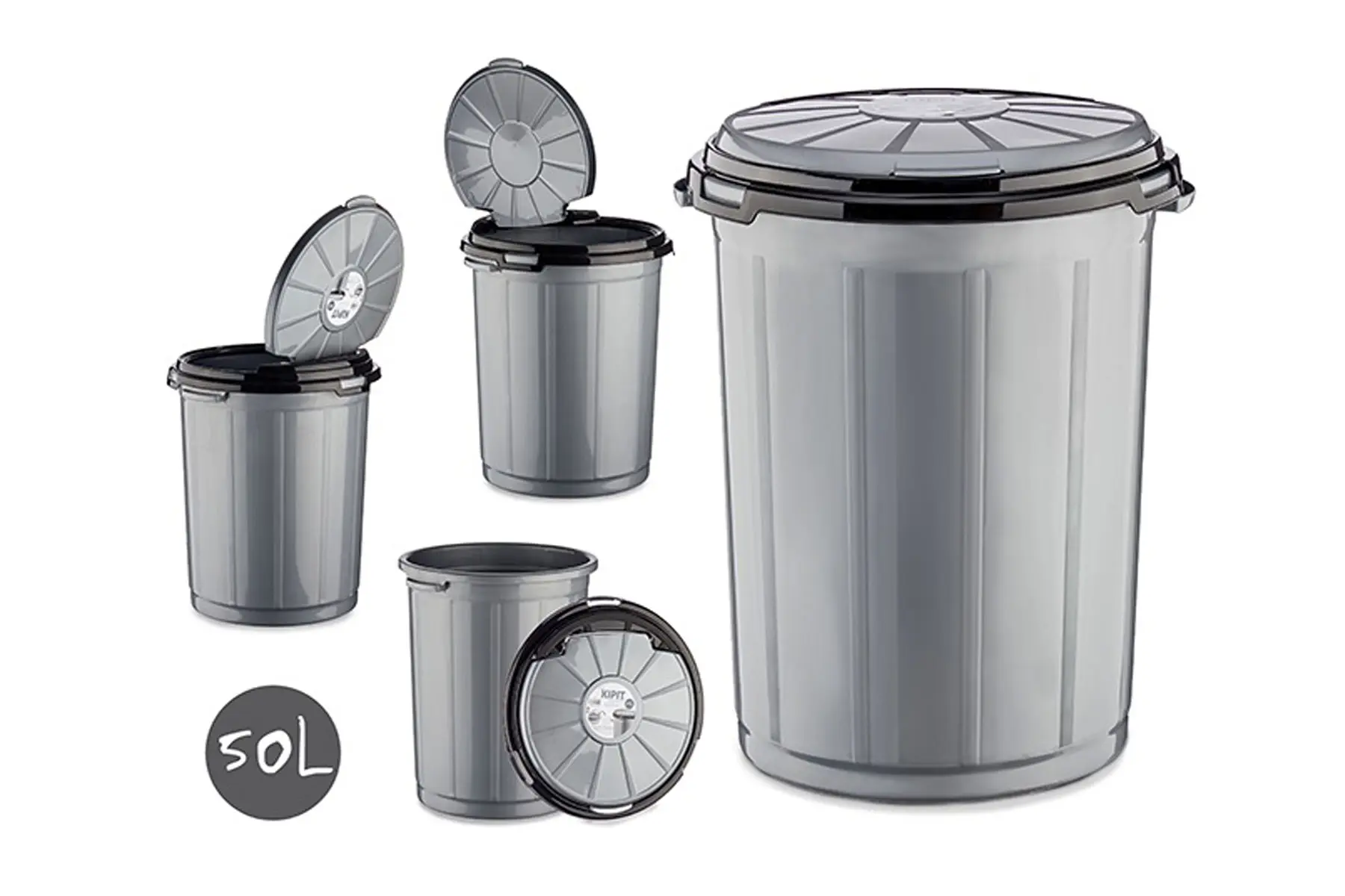 PLASTIC DUSTBIN  WITH LID 50L
