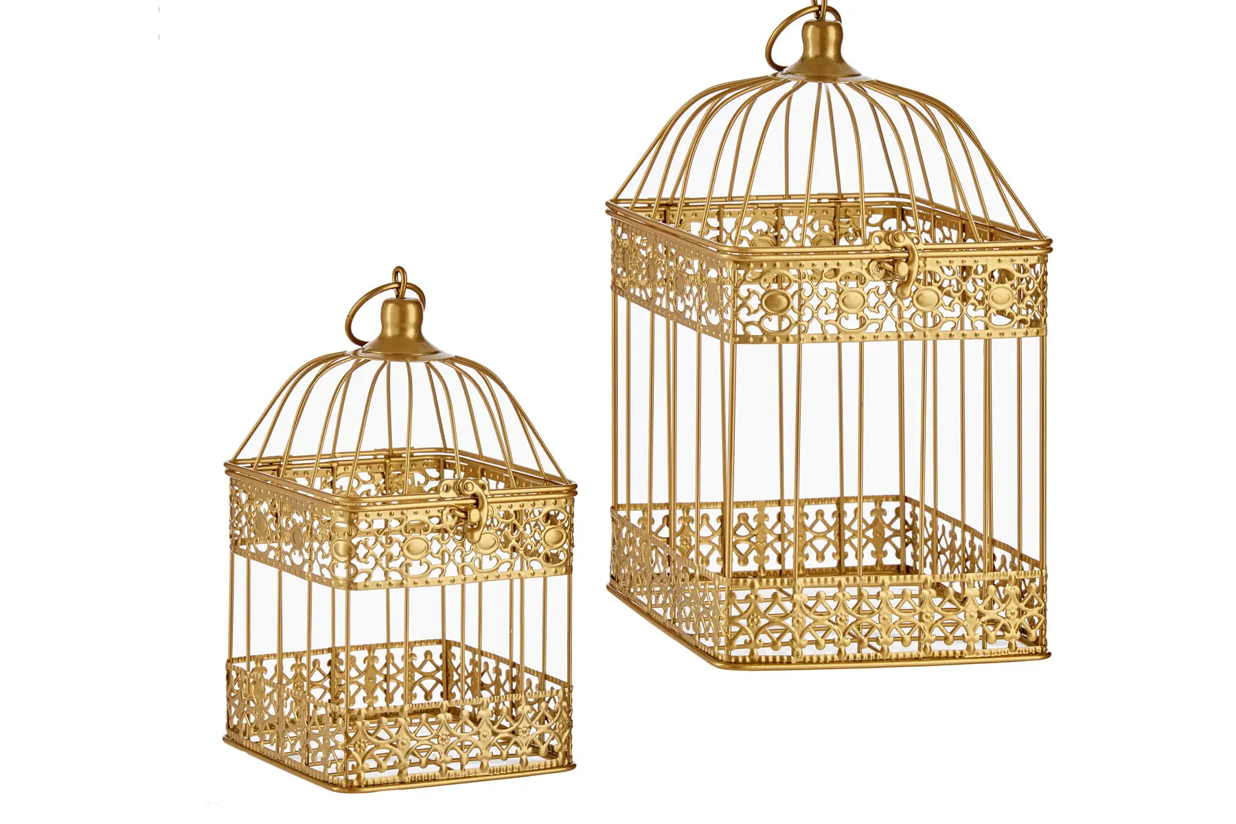 SET 2SQUARE GOLDEN METAL CAGES