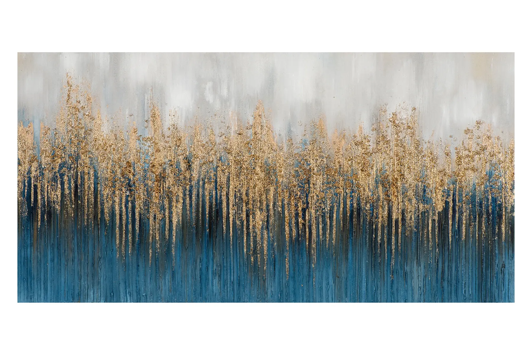 QUIET FOREST AT NIGHT 70X140 HANDMADE/FRAMED