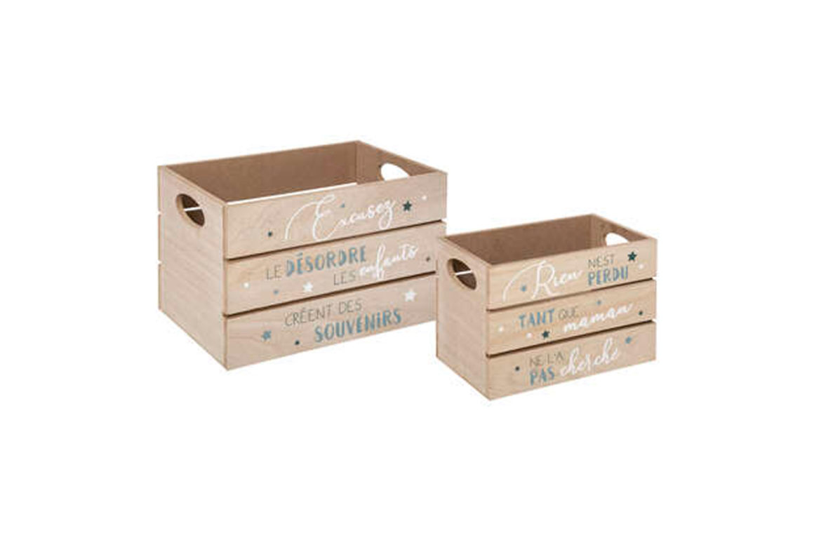 WOODEN STORAGE X2 BLUE
