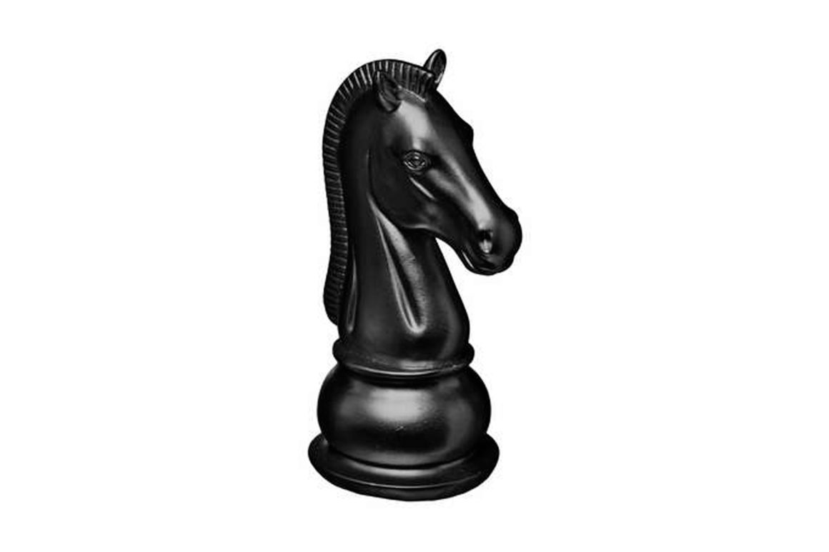 RESIN CHESS DECO BLACK HORSE