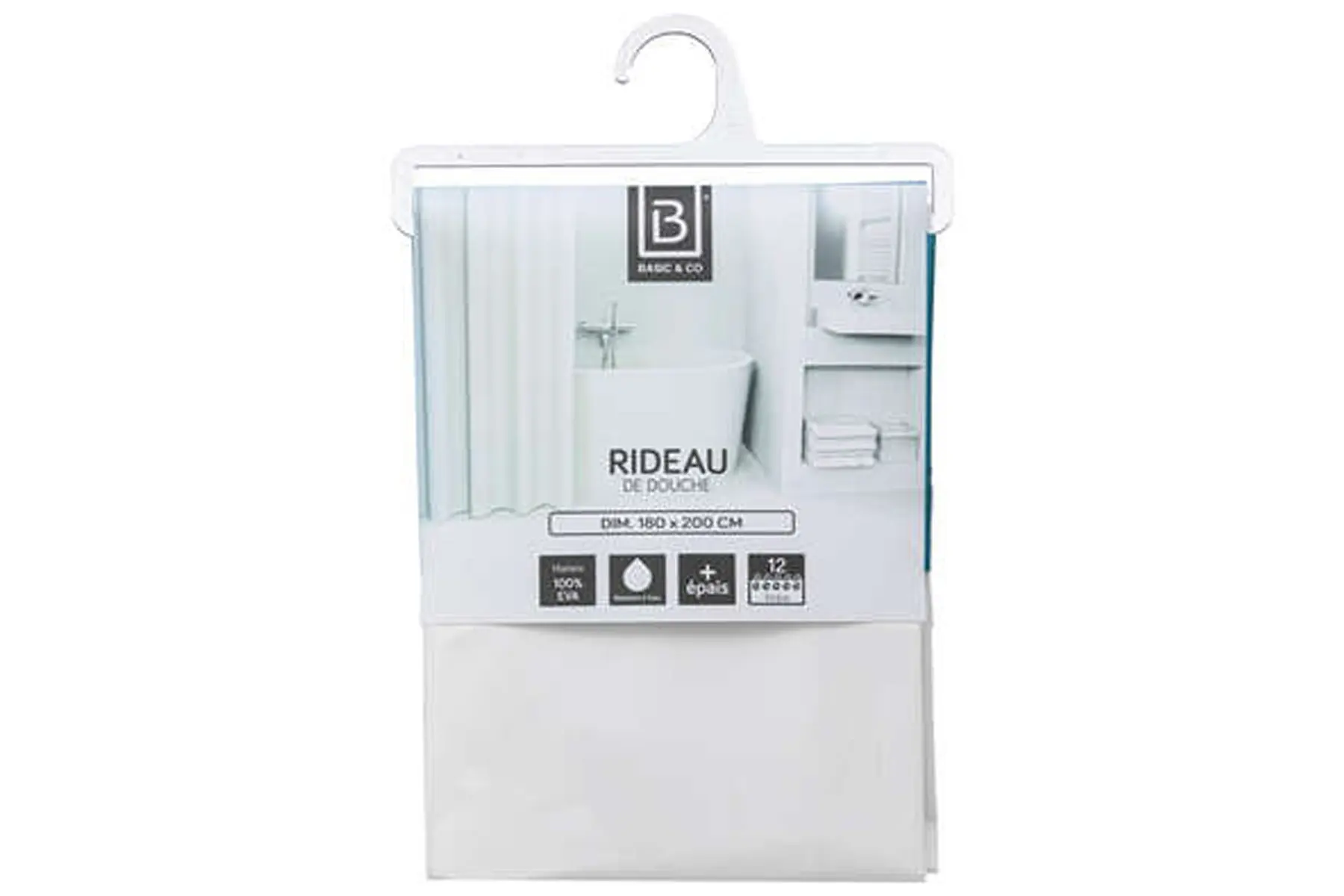 SHOWER CURTAIN WHITE