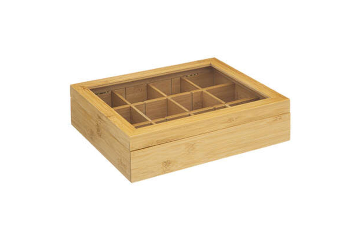 TEA BOX W/12 REMOVABLE COMPART