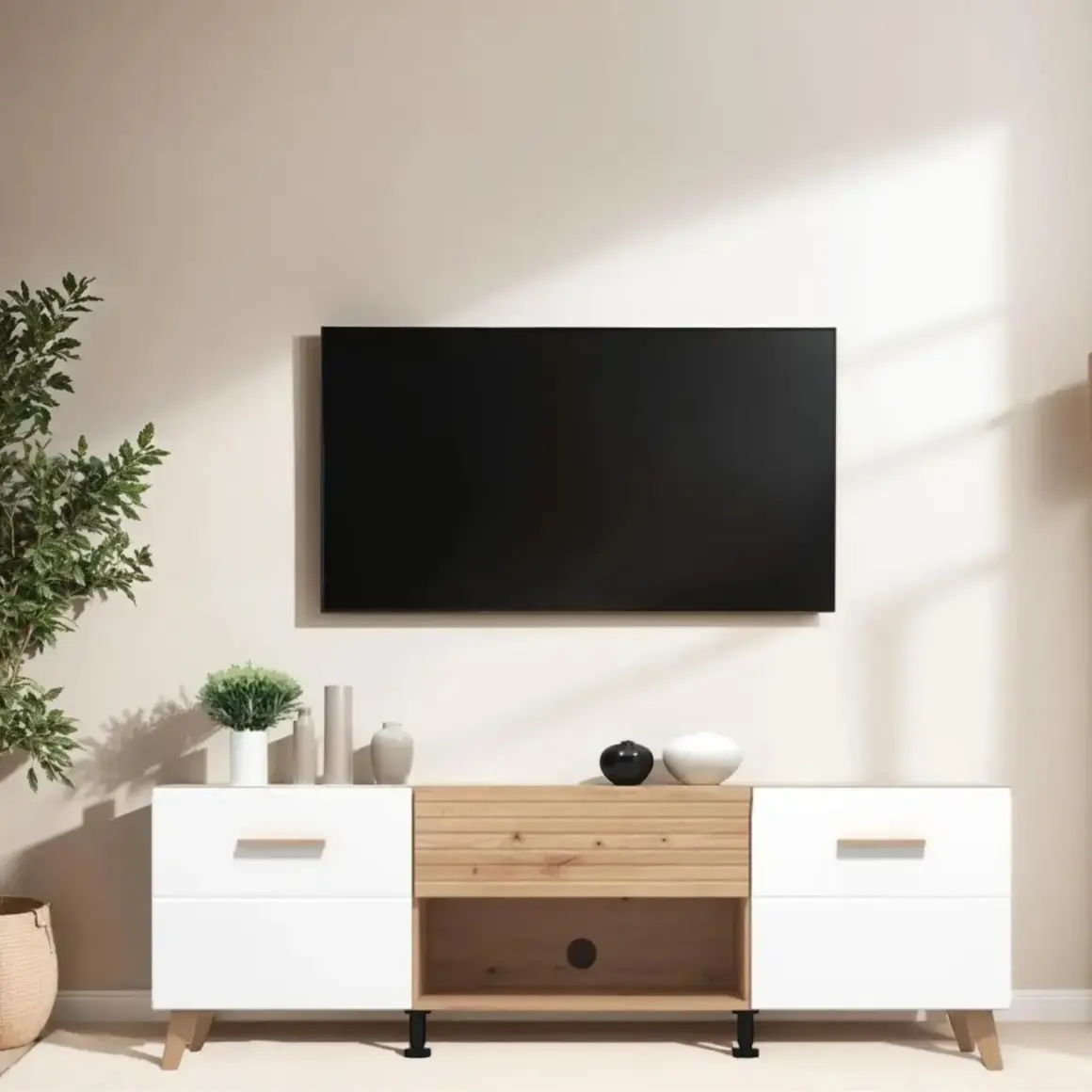 BRETAGNA Oak Effect TV Stand