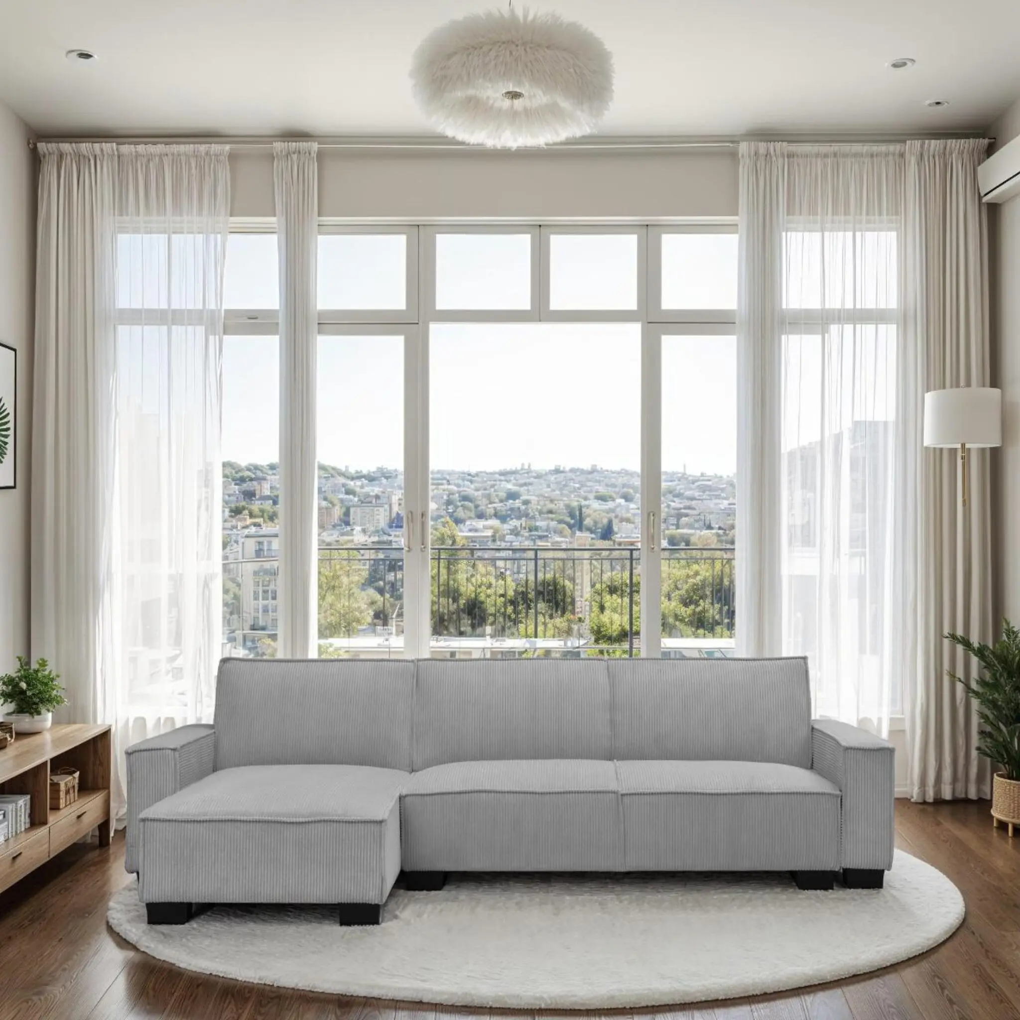 CHARLIE Modern Sofa-Bed with Chaise Lounge