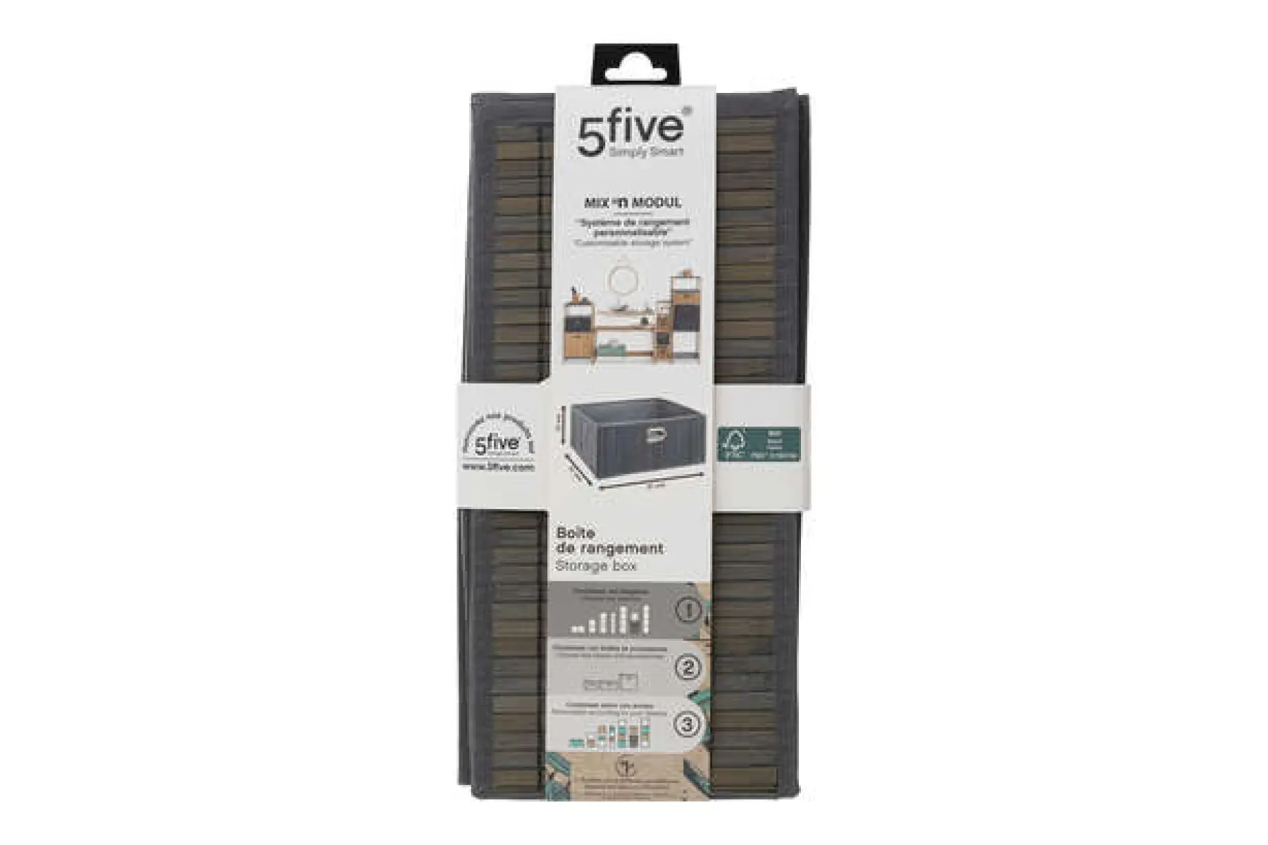 BASKETS 31X15 GREY BAMBOO - Image 2