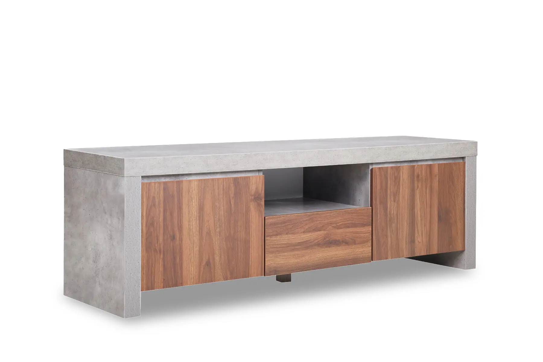 CHEEKIE Walnut & Cement Look TV Stand - Image 3