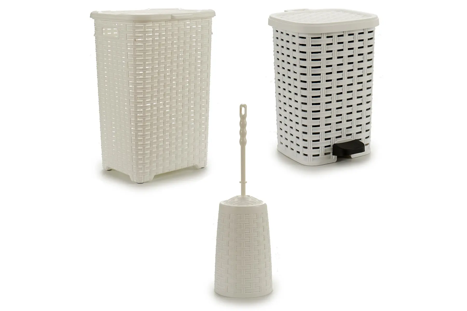 SET 3 PCS TOILET RATTAN WHITE