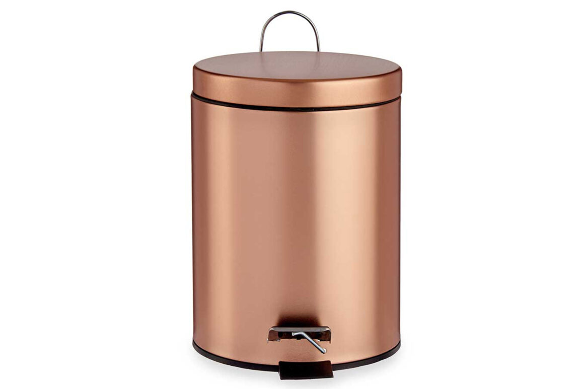 COPPER METAL 5L PEDAL BIN