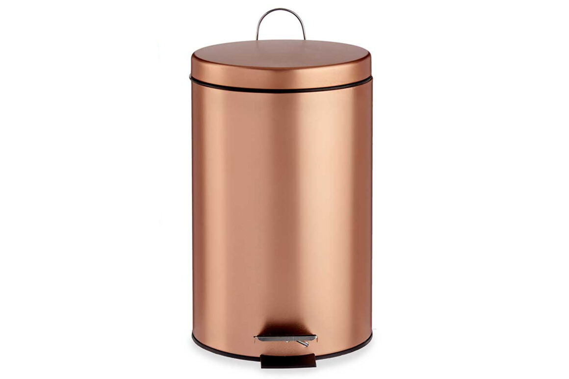COPPER METAL 12L PEDAL BIN