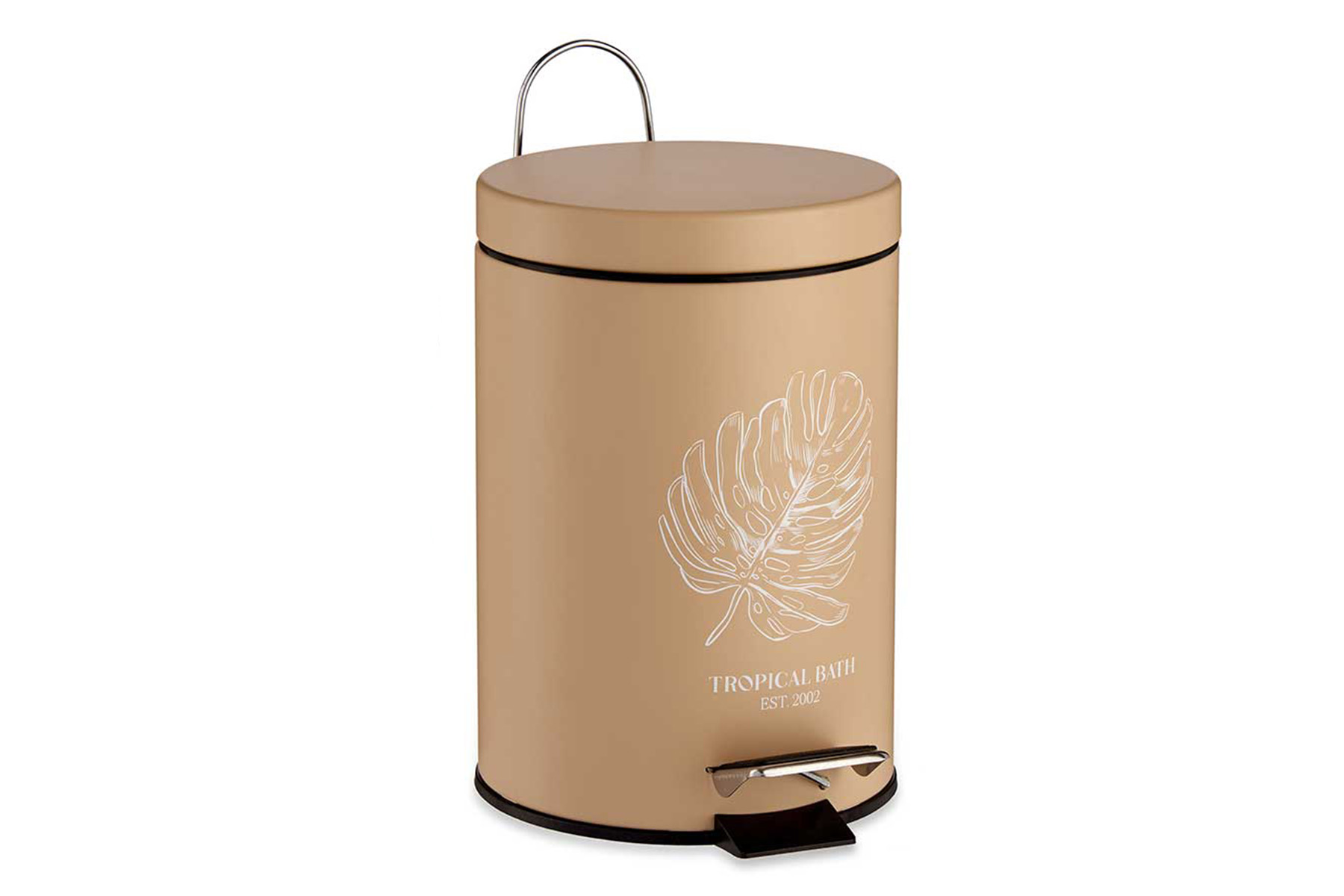 WENKO - Pattumiera Bagno Con Pedale Davos, Nero Opaco, 5 L, Wenko - EPRICE