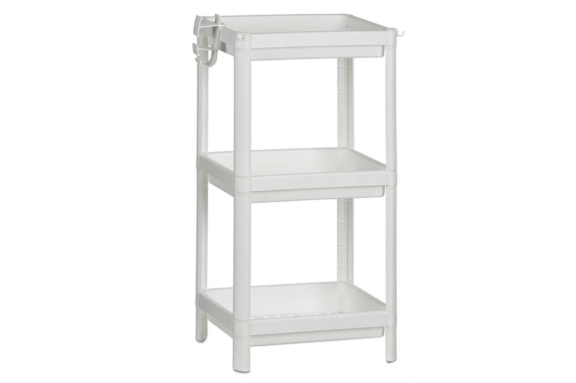 70.5CM WHITE 3TIER STOR RACK