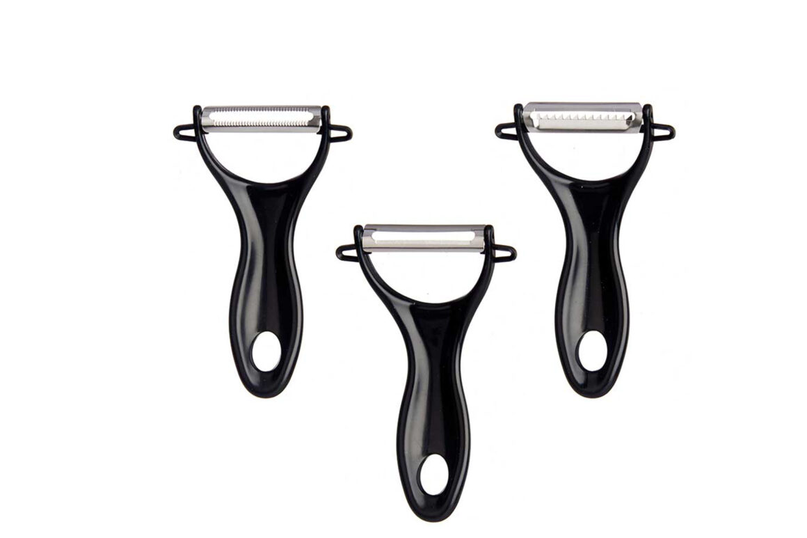 SET 3 BLACK KITCHEN PEELERS