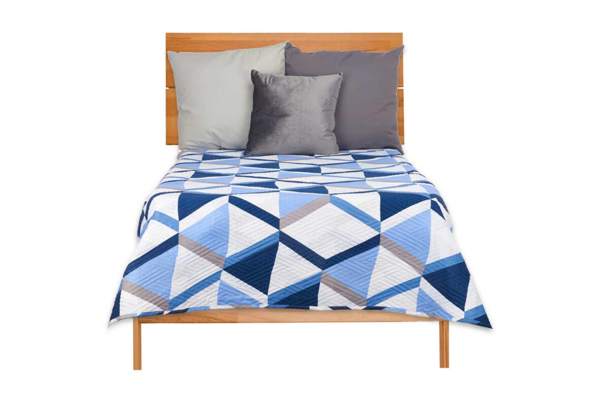 240X260 BLUE TRIANGL BEDSPREAD