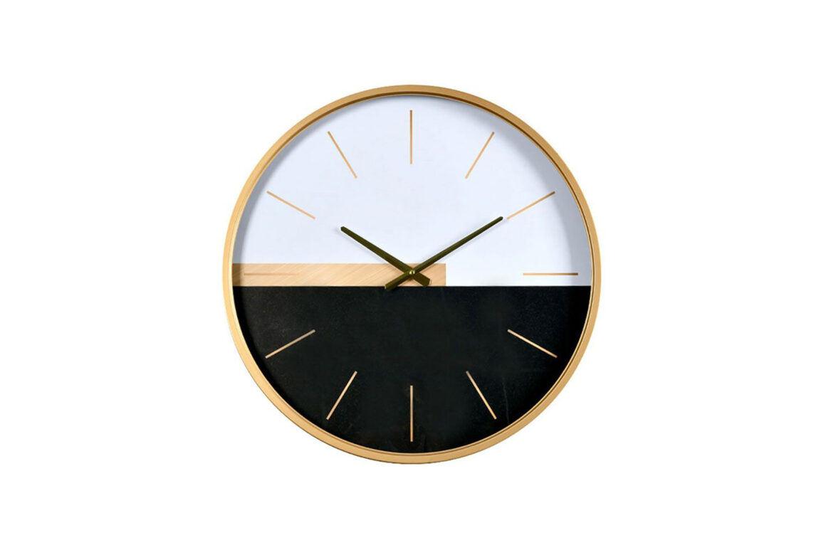 LUCY1 CLOCK WHITE BLCK GLD D60