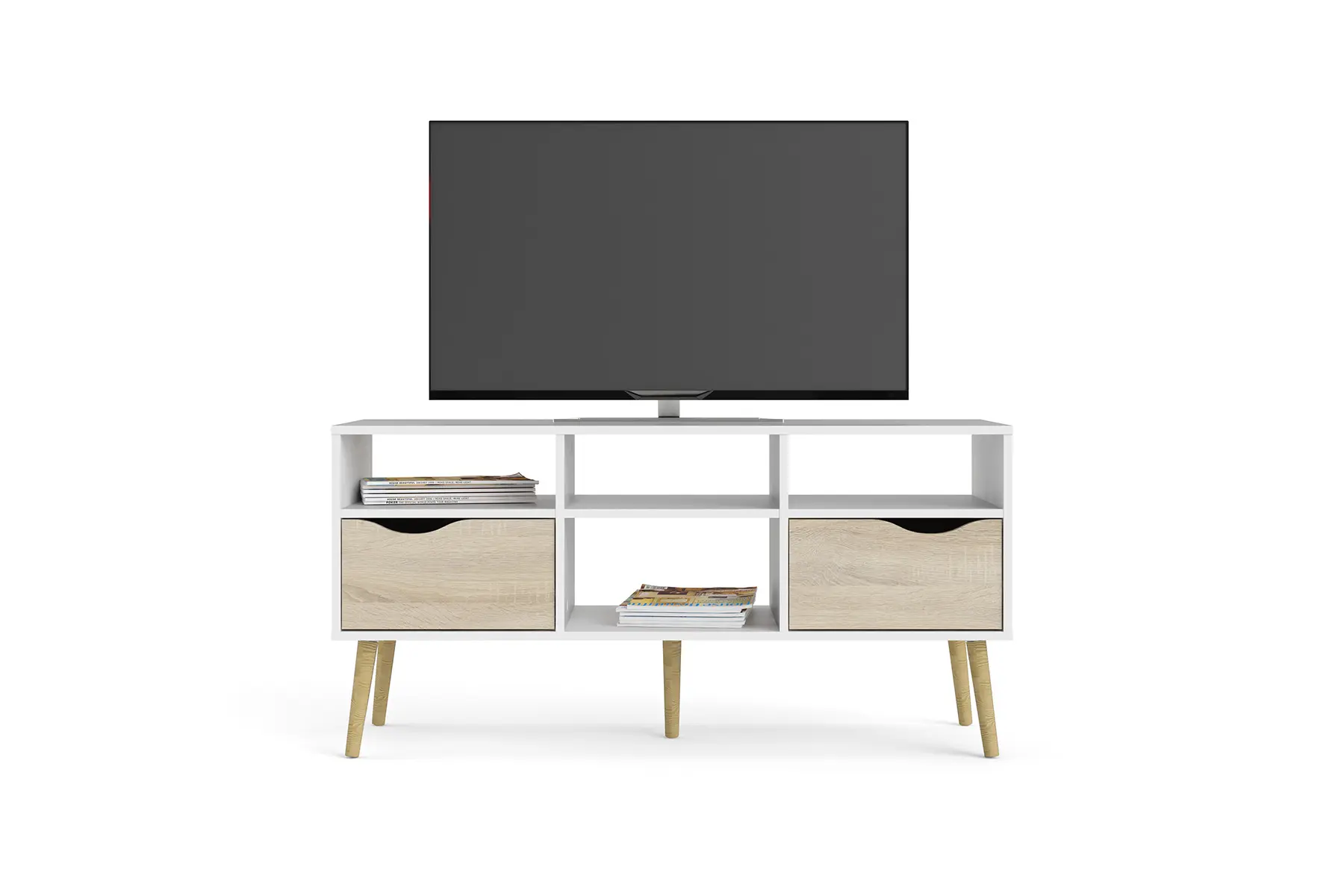 OSLO White and Oak Grain TV Stand