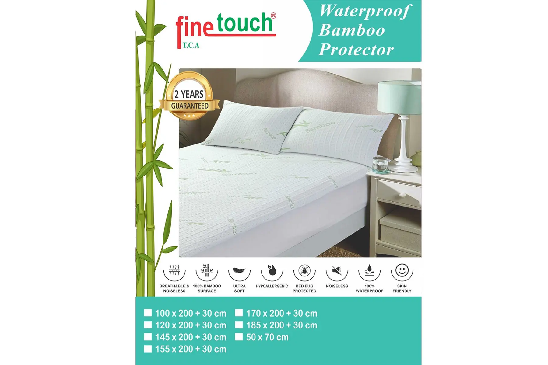 BAMBOO MATTRESS PROTECTOR WATERPROOF 120X200+30 - Image 2