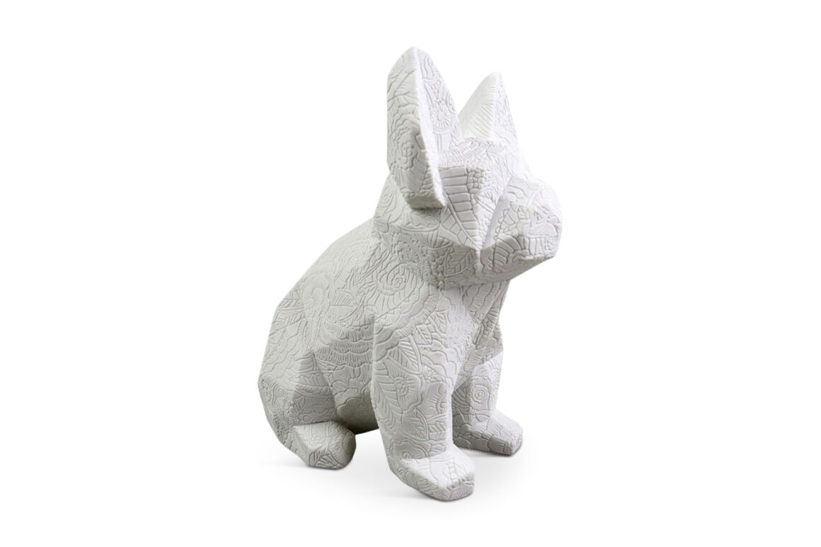 MONTY B DECO DOG POLYRESIN WHI