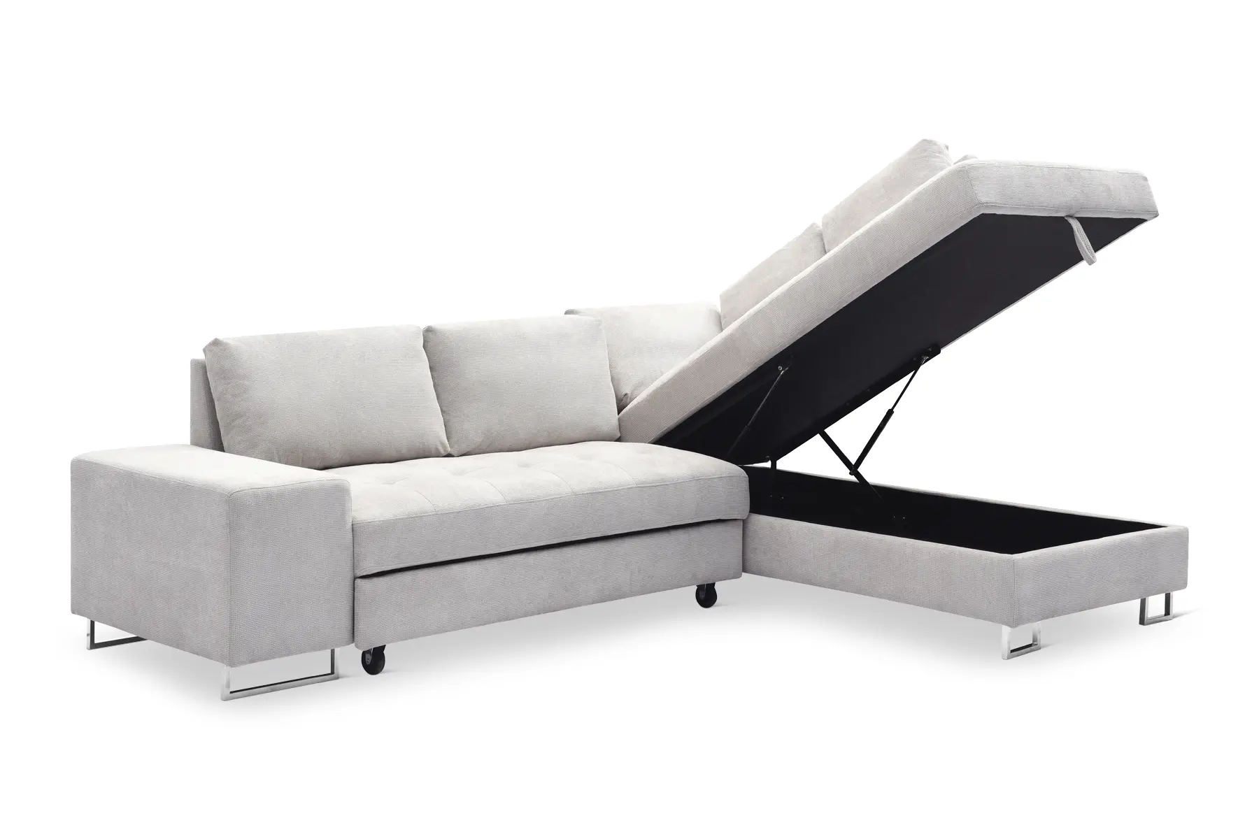 BONBON Right Corner Sofa Bed in Beige - Image 4