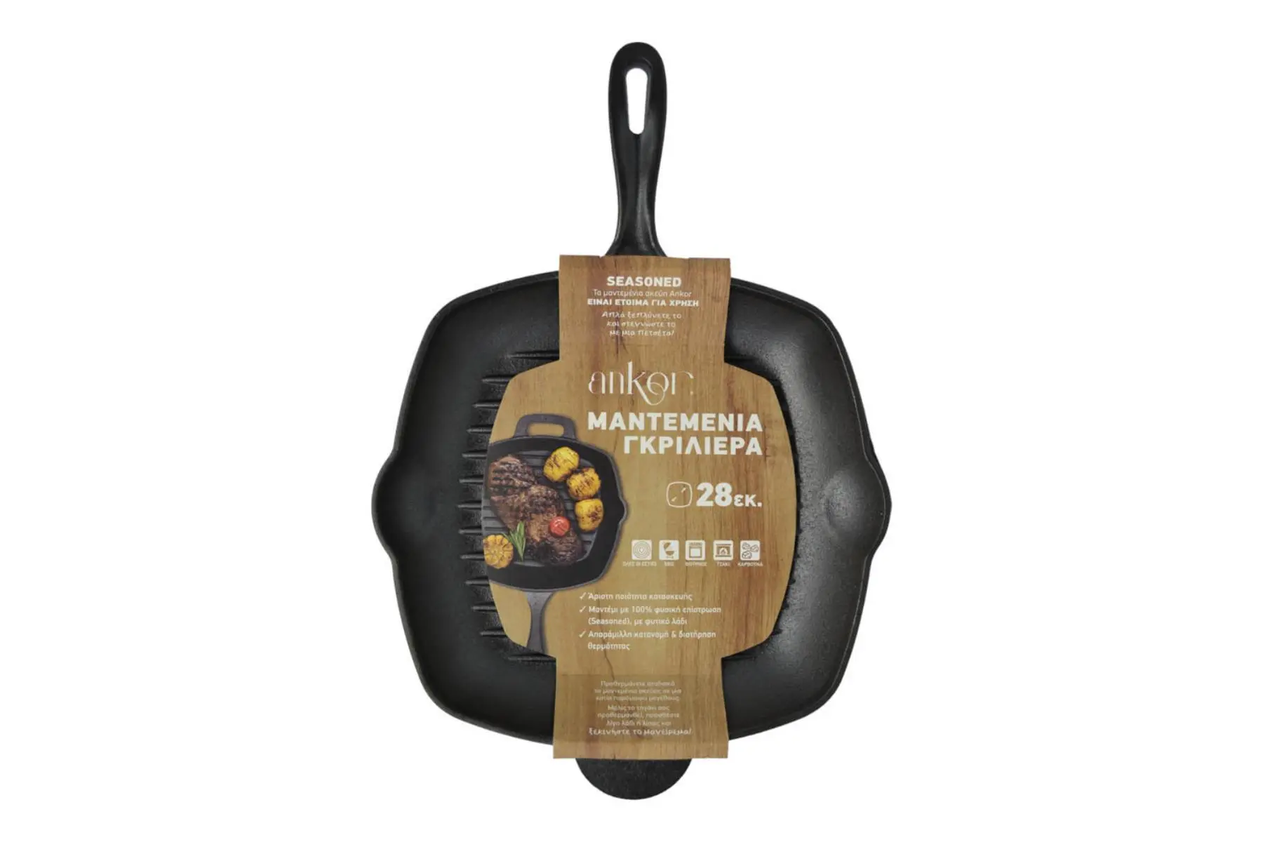 ANKOR CAST-IRON GRILLPAN 28CM