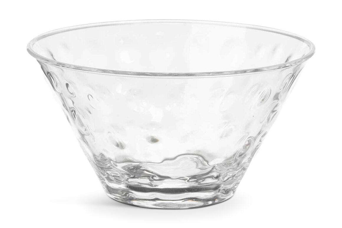 PLASTIC BOWL DOTS 15CM TRANSPA