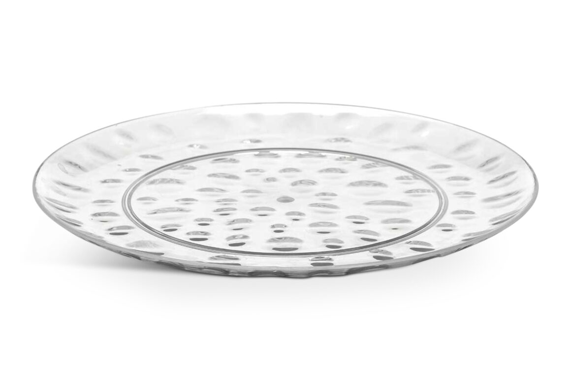 PLASTIC DINNER PLATE DOTS 30CM