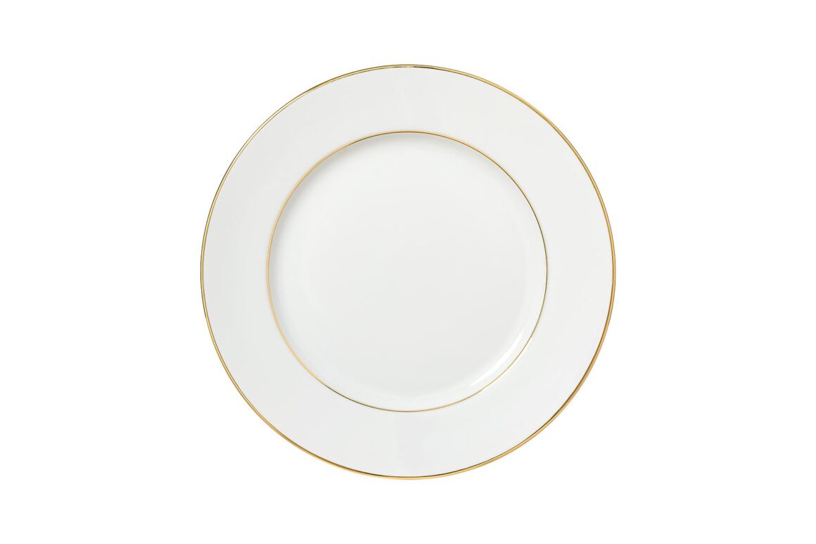 DOT GOLD RIM DINNER PLATE 27CM