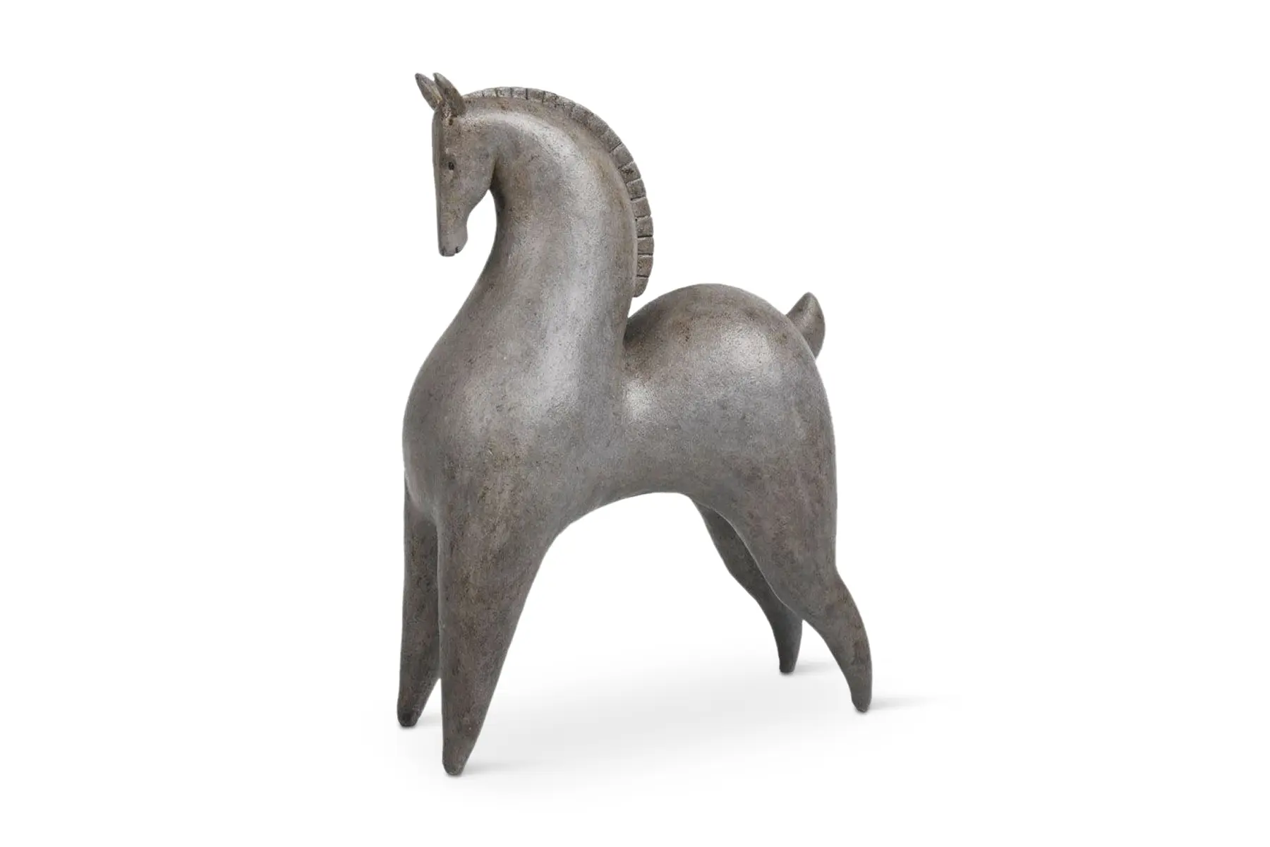AEGEAN DECO HORSE POLYRESI GRY
