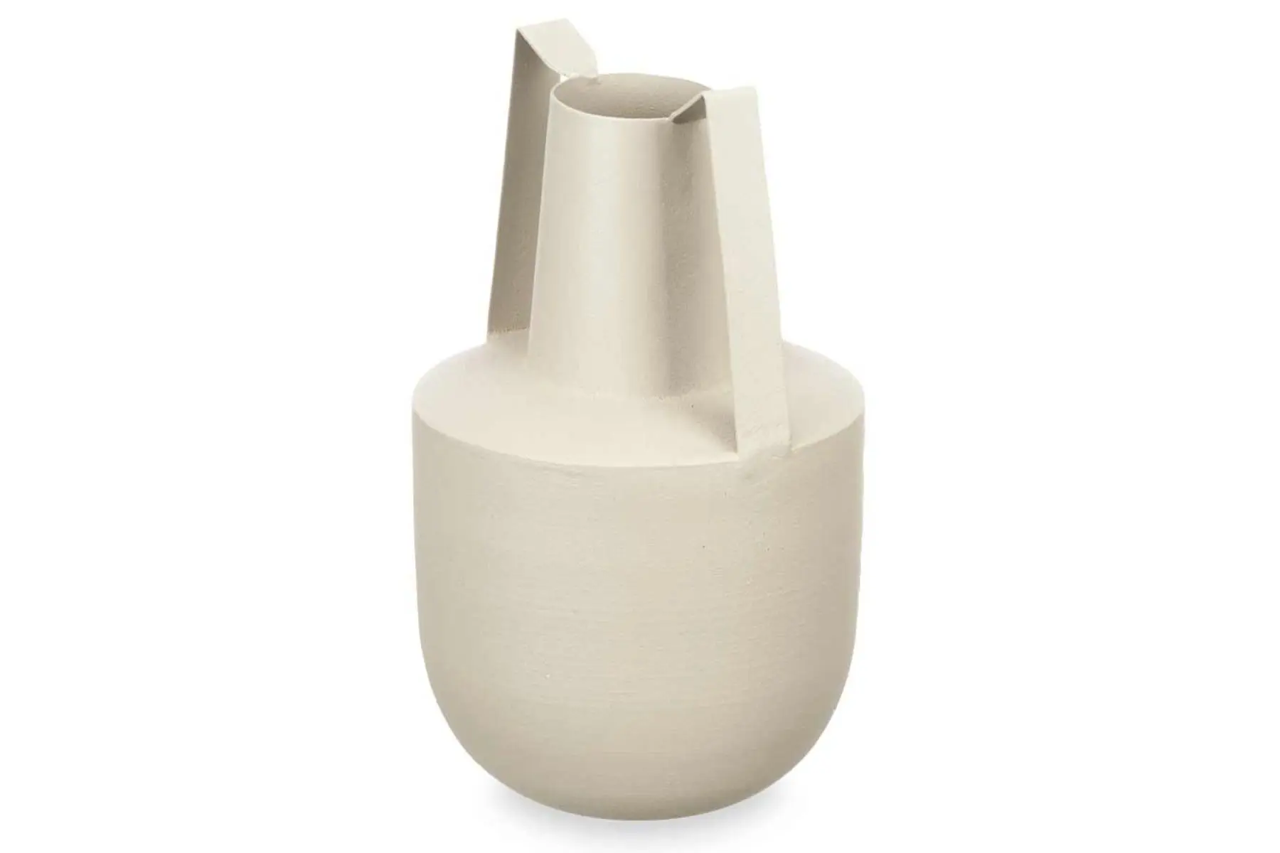 STEEL VASE DOUBLE HANDLE CREAM