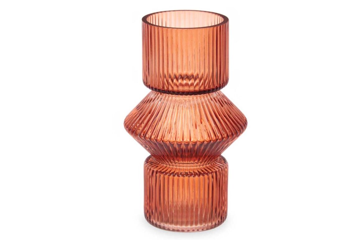STRIPED VASE RUSSET